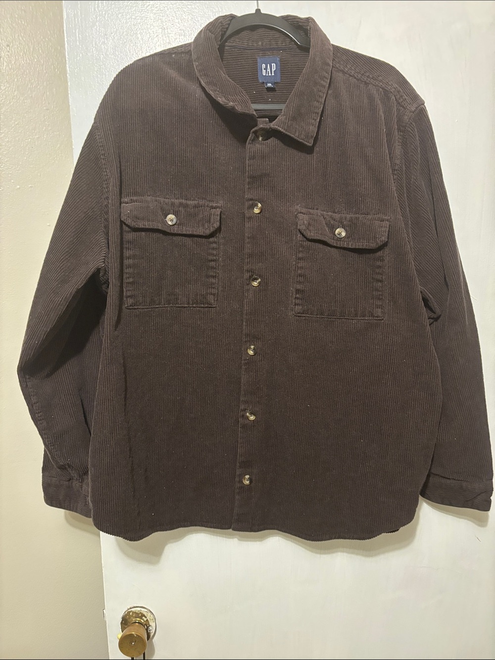 GAP Men's Dark Brown Corduroy Shirt Jacket